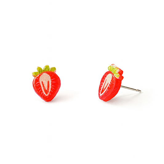 Strawberry Fruit Stud Earrings
