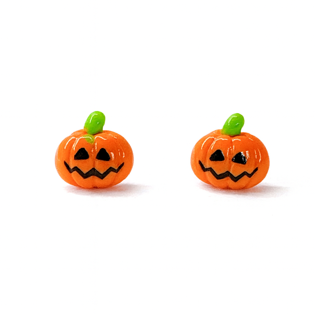 Halloween Pumpkin Hypoallergenic Stud Earrings