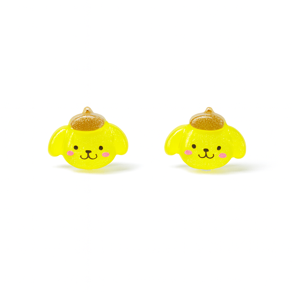 Pudding Dog Glitter Crystal Jelly Hypoallergenic Stud Earrings