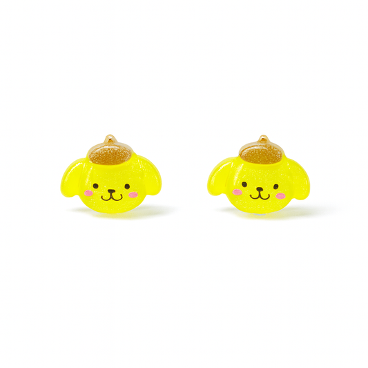 Pudding Dog Glitter Crystal Jelly Hypoallergenic Stud Earrings