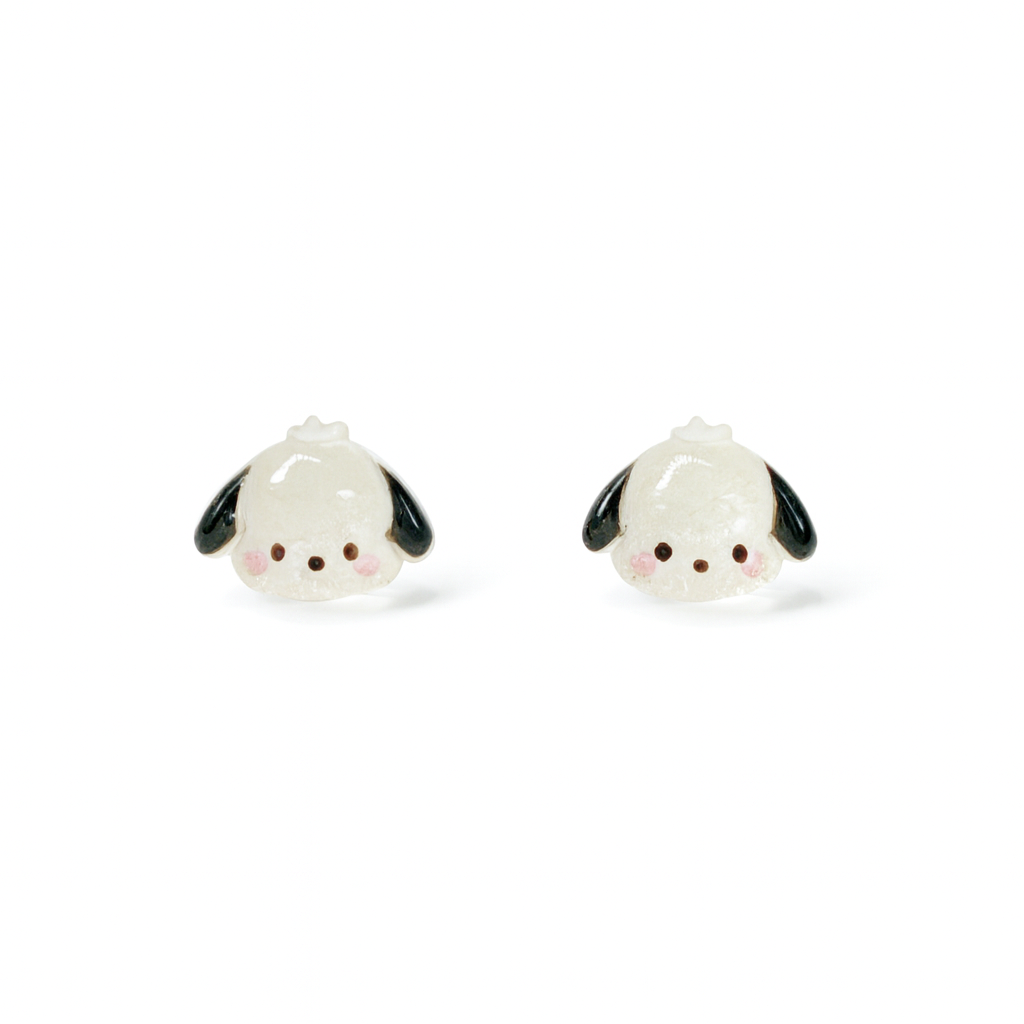 Upright-ear Pochacco Dog Glitter Crystal Jelly Hypoallergenic Stud Earrings