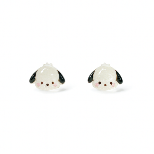 Drop-ear Pochacco Dog Glitter Crystal Jelly Hypoallergenic Stud Earrings