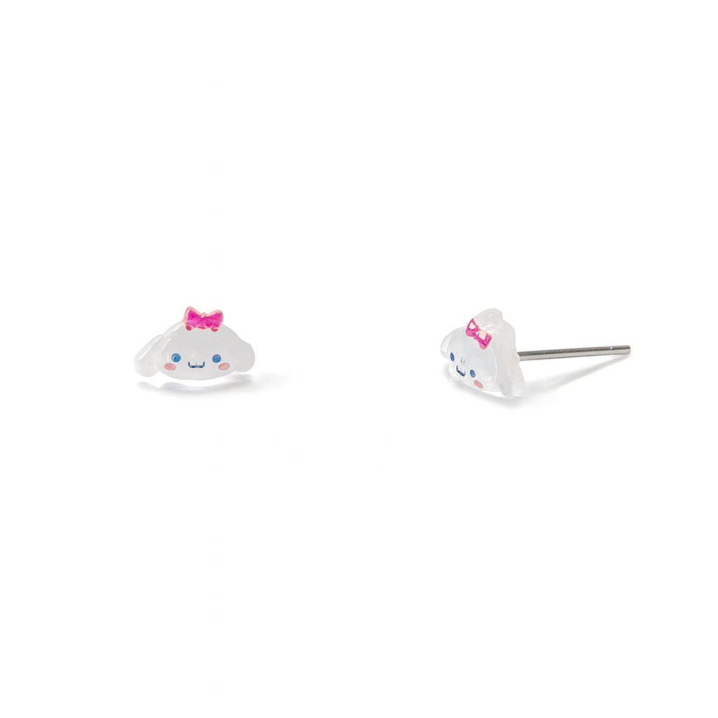 Tiny Pink Bow Cinnamoroll Dog Hypoallergenic Stud Earrings