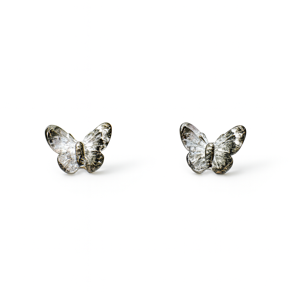 Blue and Light Blue Tiny Butterfly Hypoallergenic Stud Earrings