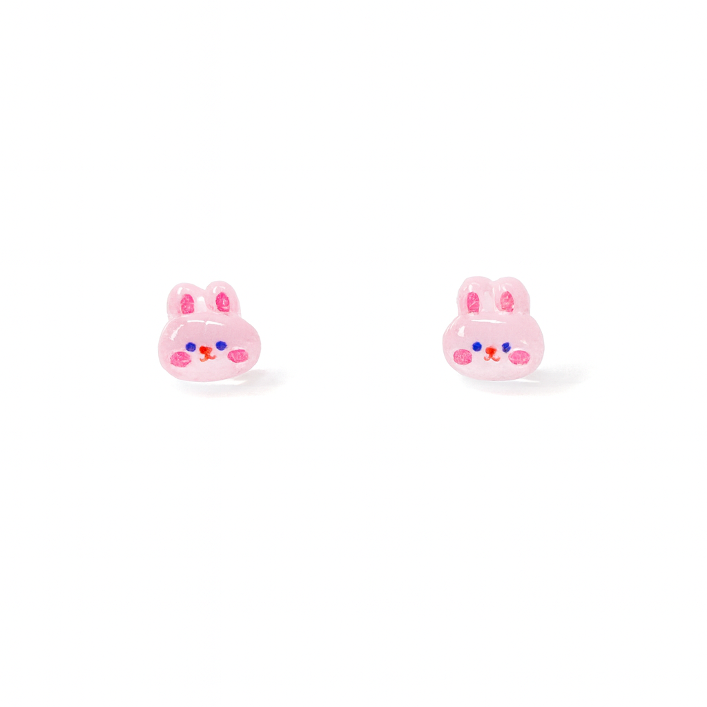 Tiny Bunny Rabbit Crystal Jelly Hypoallergenic Stud Earrings