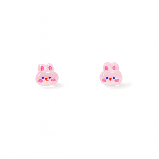 Tiny Bunny Rabbit Crystal Jelly Hypoallergenic Stud Earrings