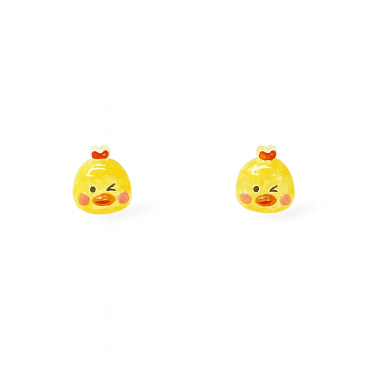 Tiny Chick Crystal Jelly Hypoallergenic Stud Earrings