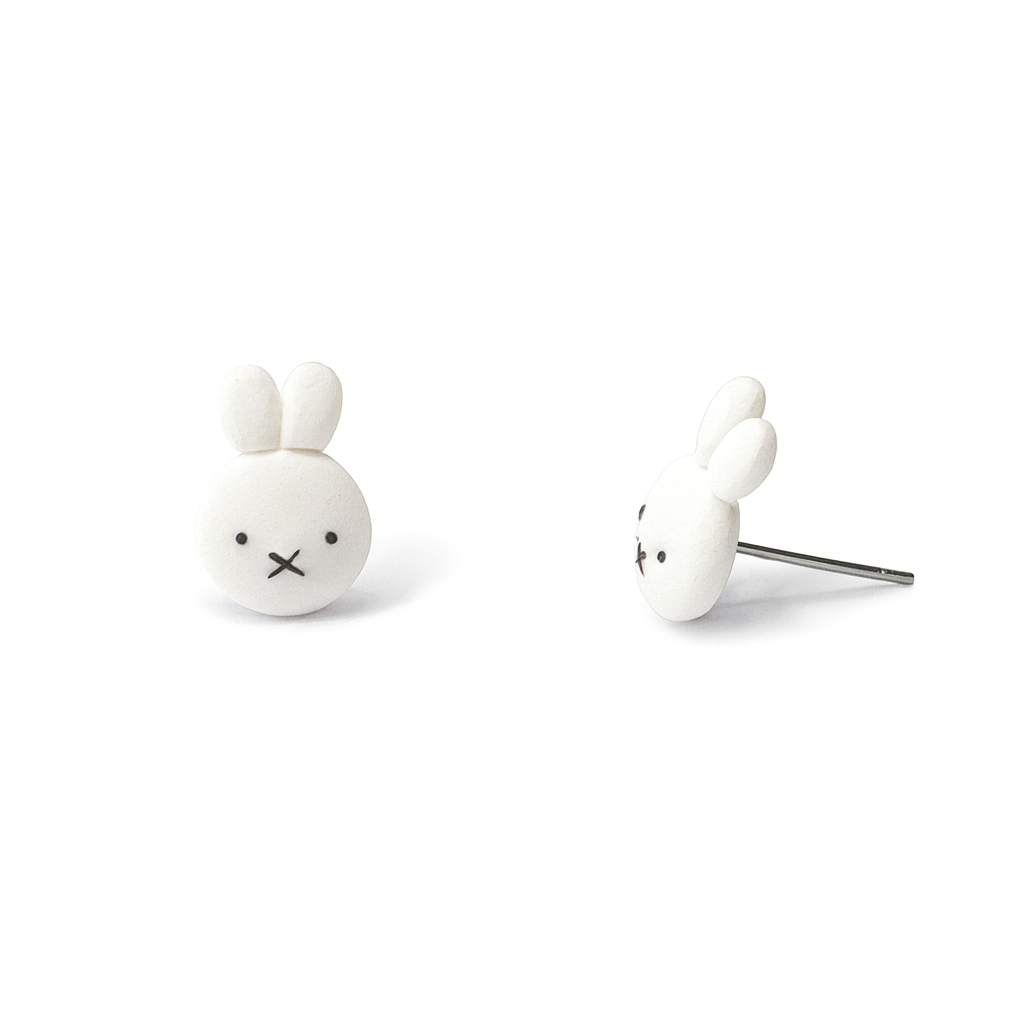 Bunny Polymer Clay Hypoallergenic Stud Earrings