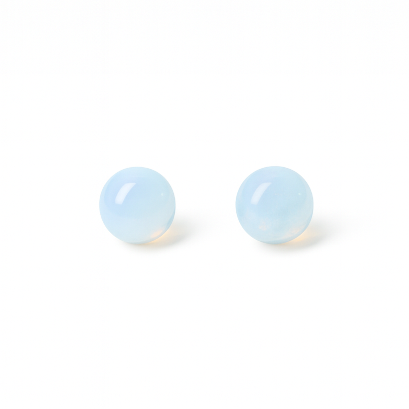Opalite 8mm/10mm Round Natural Stone Earrings