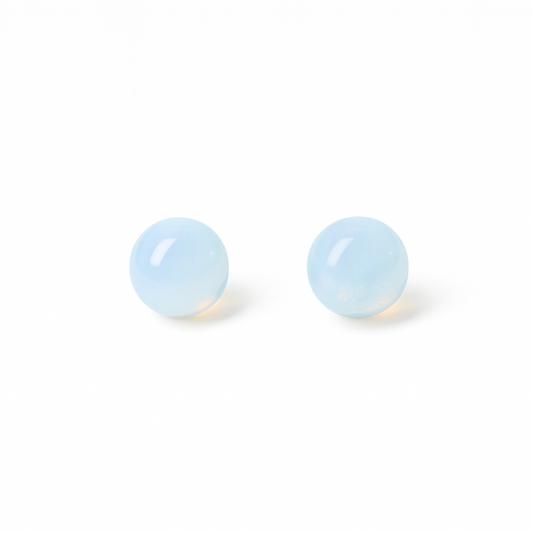 Opalite 8mm/10mm Round Natural Stone Earrings
