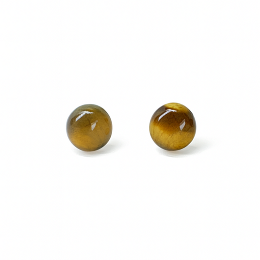 Tiger Eye 8mm/10mm Round Natural Stone Earrings