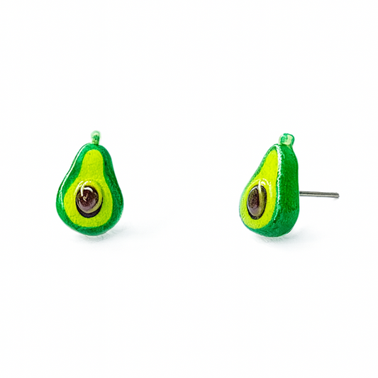 Avocado Crystal Clear Fruit Earrings