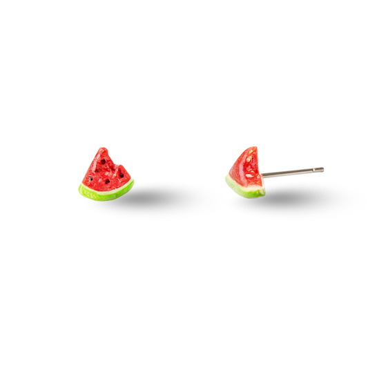 Tiny Watermelon Fruit Hypoallergenic Stud Earrings