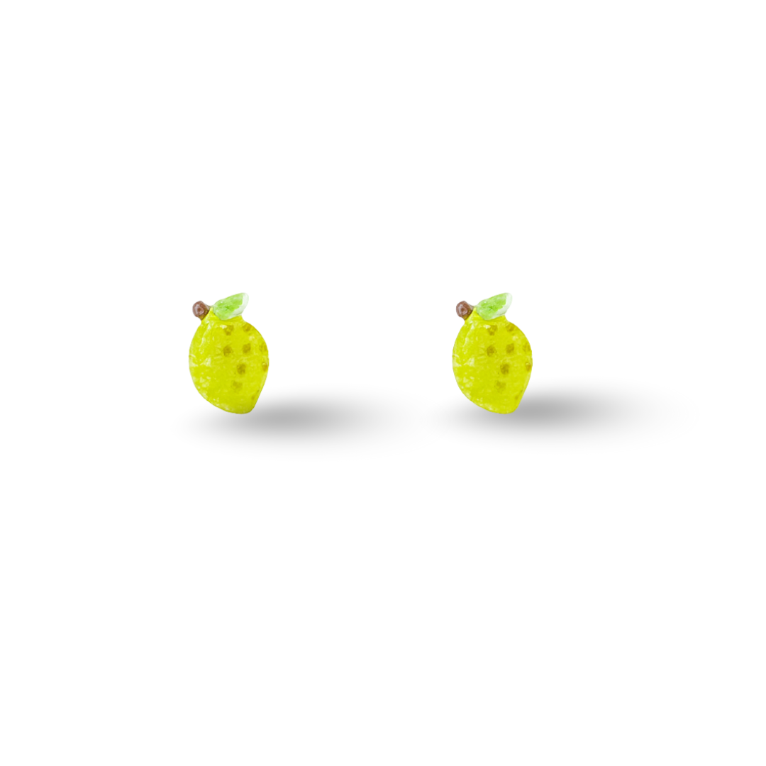 Tiny Lemon Fruit Hypoallergenic Stud Earrings