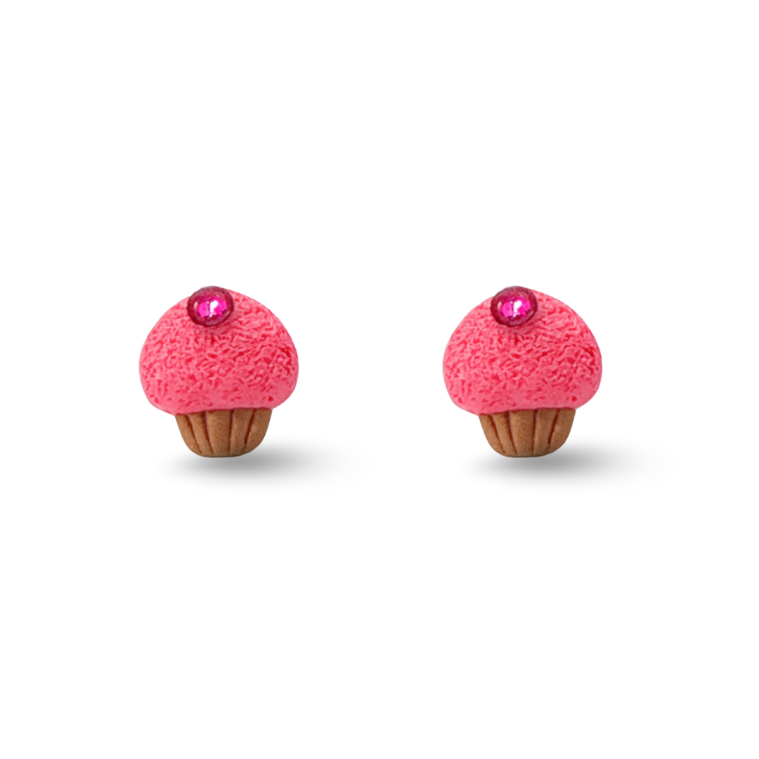 Yellow Cupcake Polymer Clay Hypoallergenic Stud Earrings