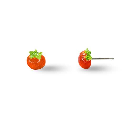 Tiny Tomato Fruit Hypoallergenic Stud Earrings