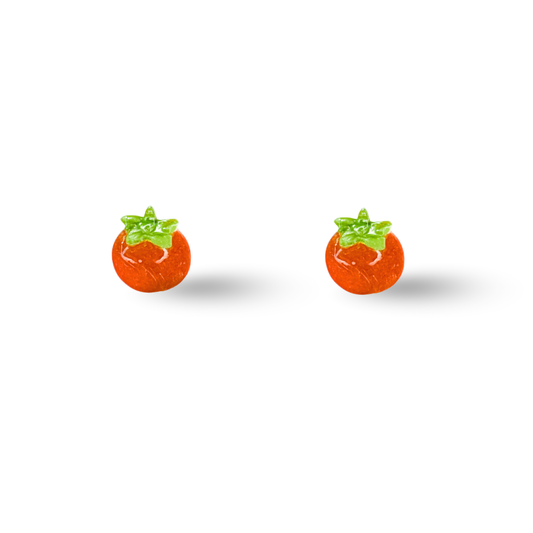 Tiny Tomato Fruit Hypoallergenic Stud Earrings