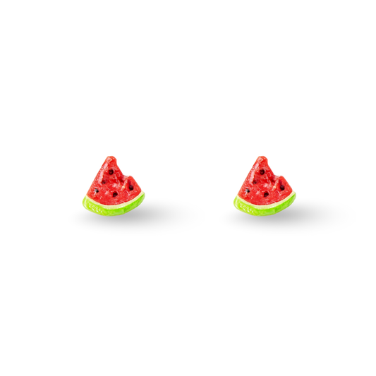Tiny Watermelon Fruit Hypoallergenic Stud Earrings