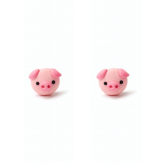 Piggy Polymer Clay Hypoallergenic Stud Earrings