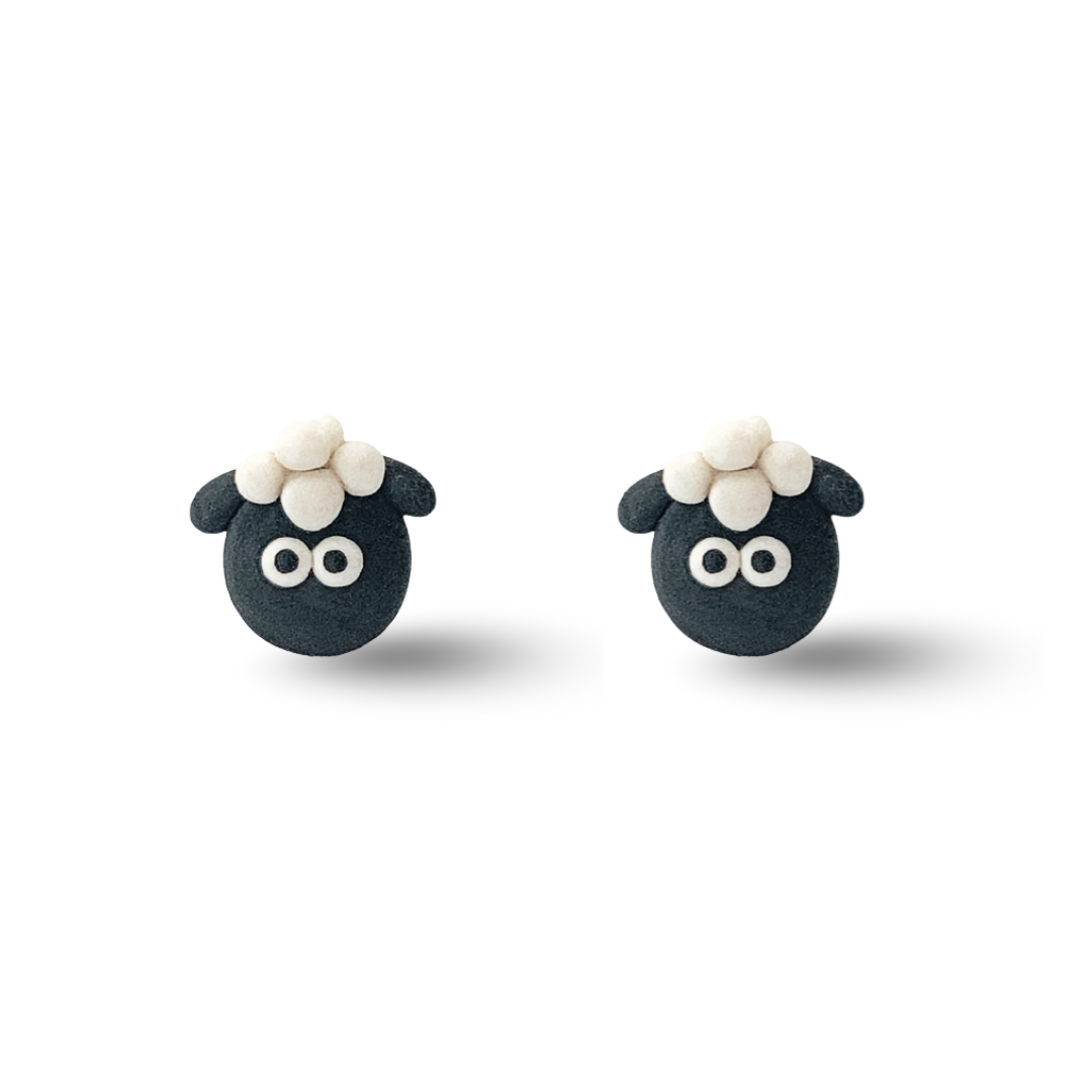 Black Sheep Polymer Clay Hypoallergenic Stud Earrings