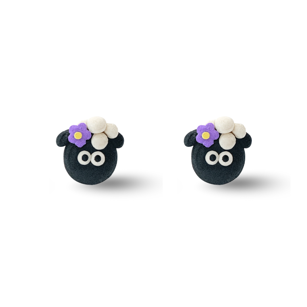 Black Sheep Polymer Clay Hypoallergenic Stud Earrings