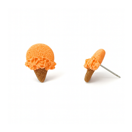 Orangle Ice Cream Polymer Clay Hypoallergenic Stud Earrings