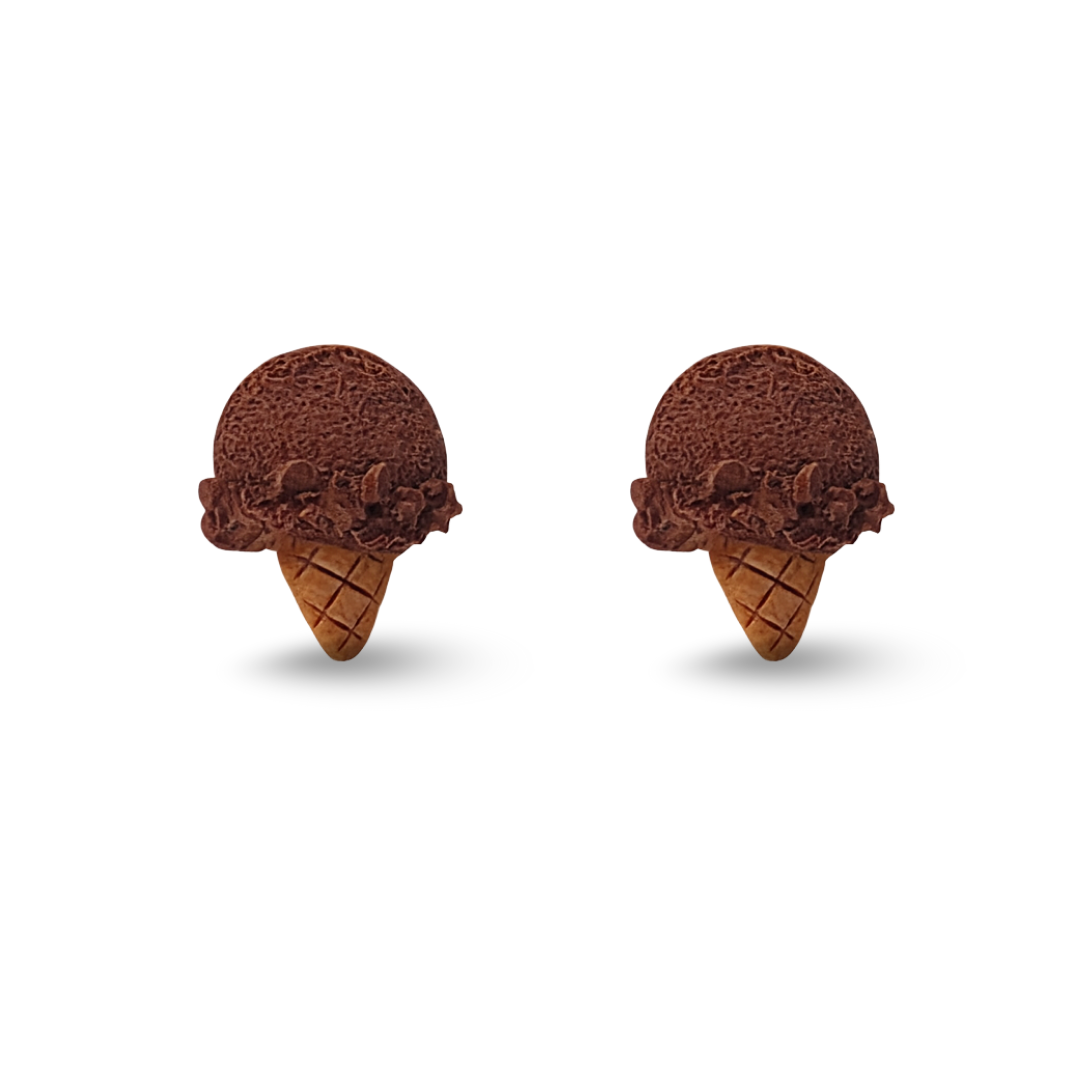 Vanilla Ice Cream Polymer Clay Hypoallergenic Stud Earrings