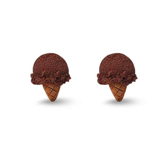 Chocoloate Ice Cream Polymer Clay Hypoallergenic Stud Earrings