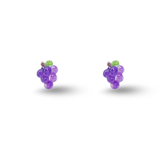 Tiny Grapes Fruit Hypoallergenic Stud Earrings