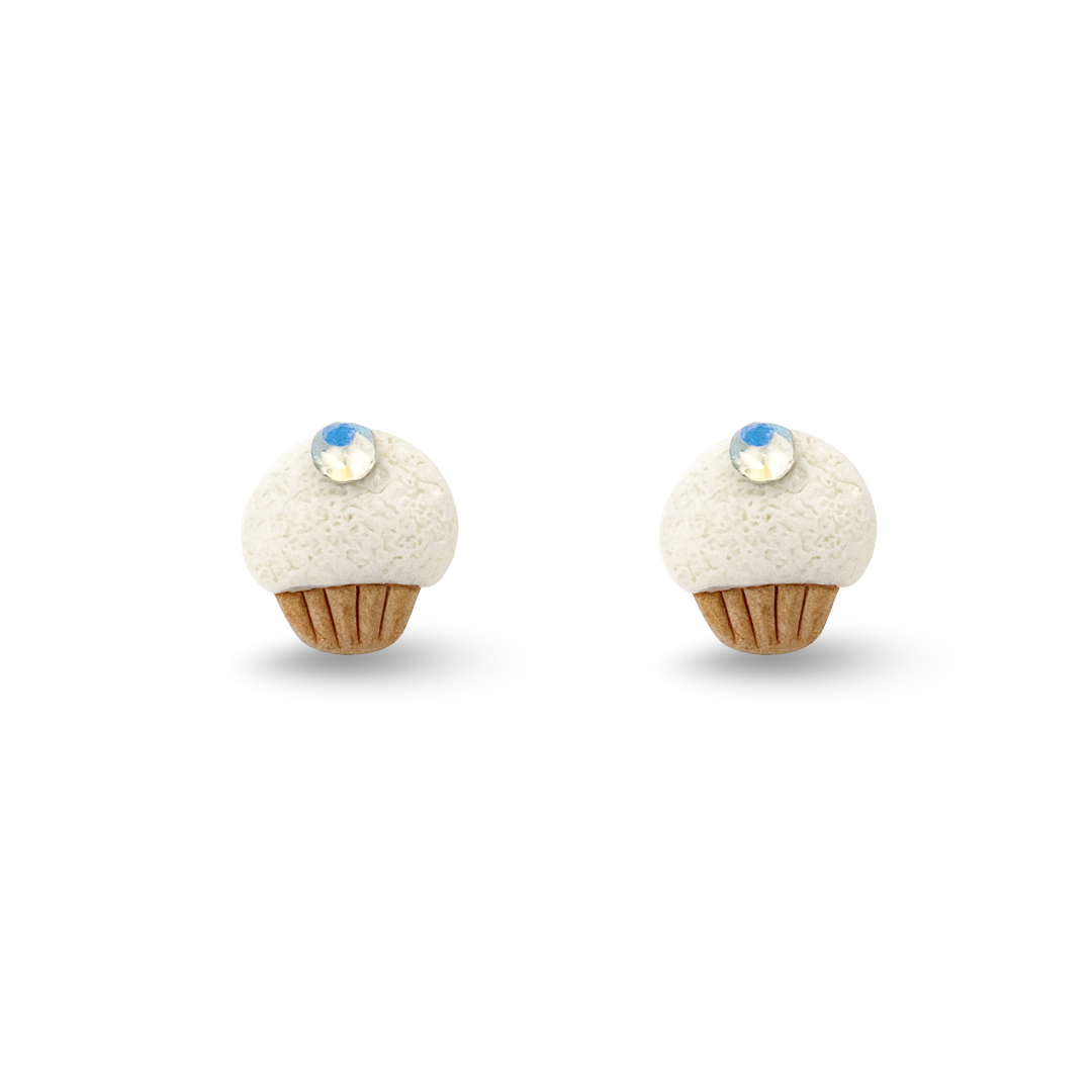 Yellow Cupcake Polymer Clay Hypoallergenic Stud Earrings