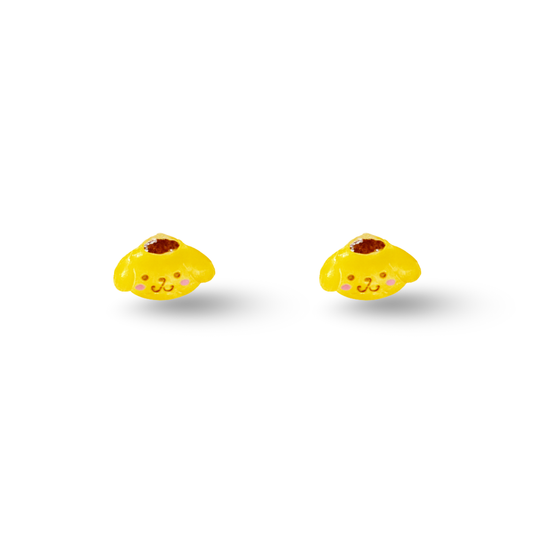 Tiny Yellow Pudding Dog Hypoallergenic Stud Earrings