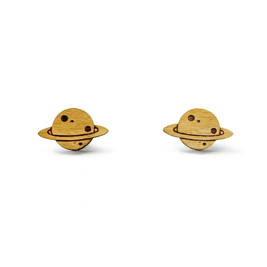 Wooden Planet Galaxy Hypoallergenic Earring Studs