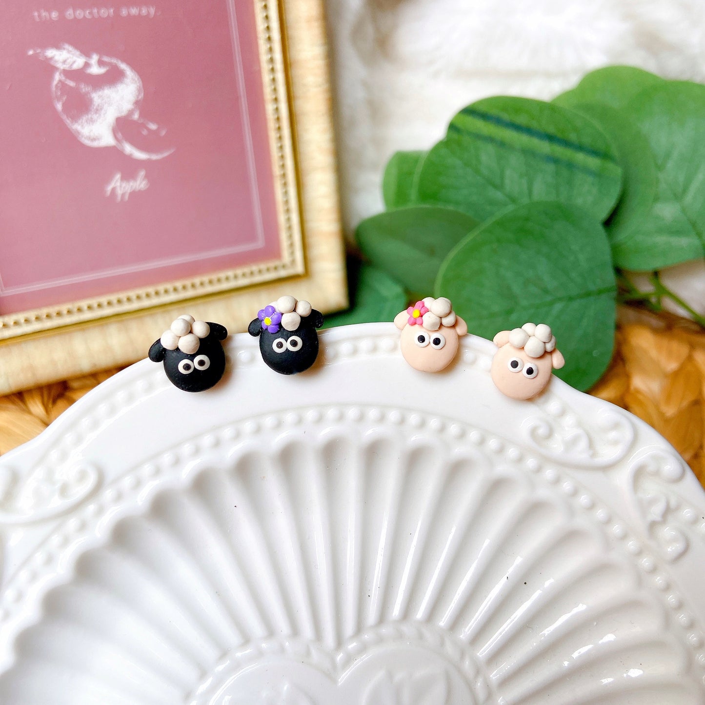 Black Sheep Polymer Clay Hypoallergenic Stud Earrings