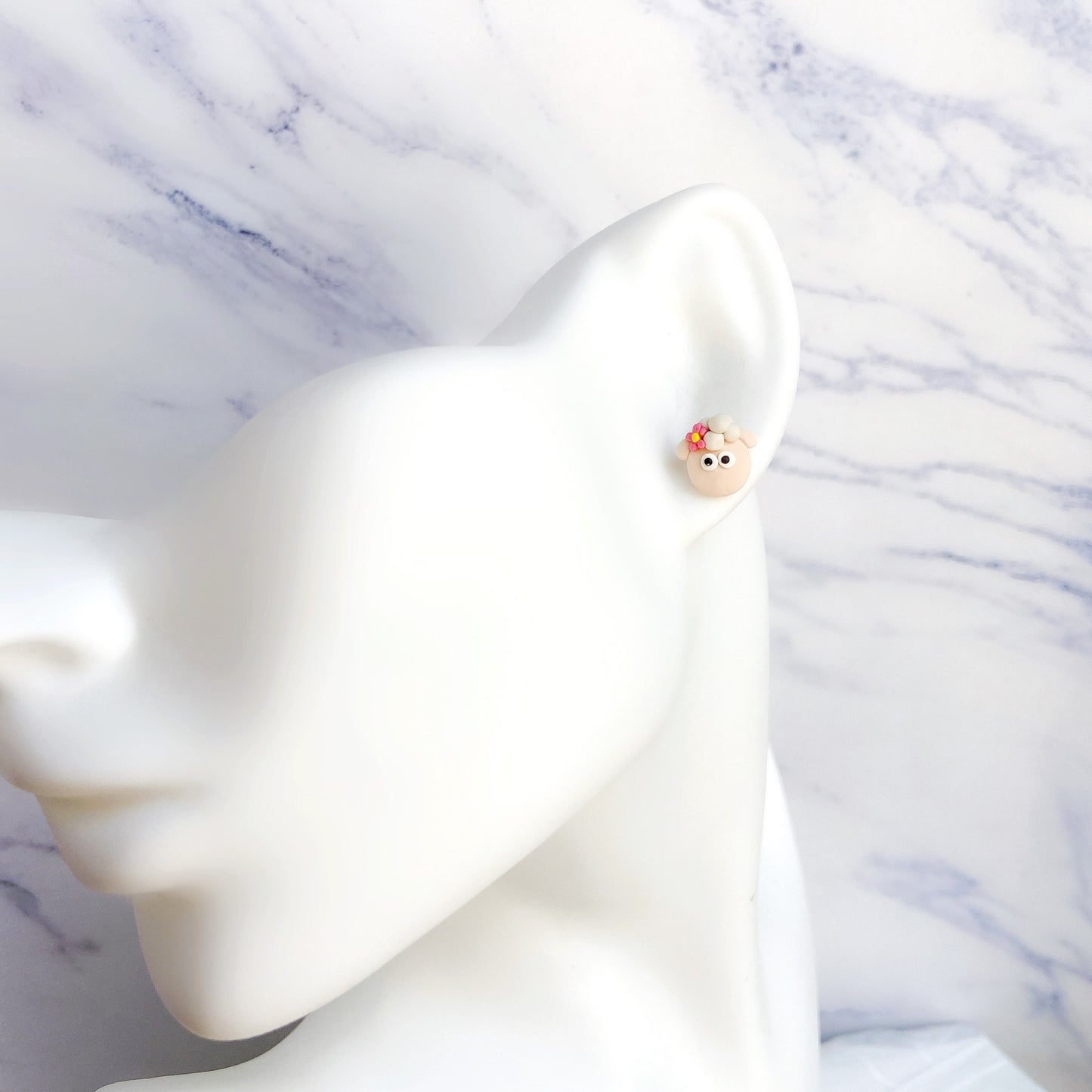 Black Sheep Polymer Clay Hypoallergenic Stud Earrings