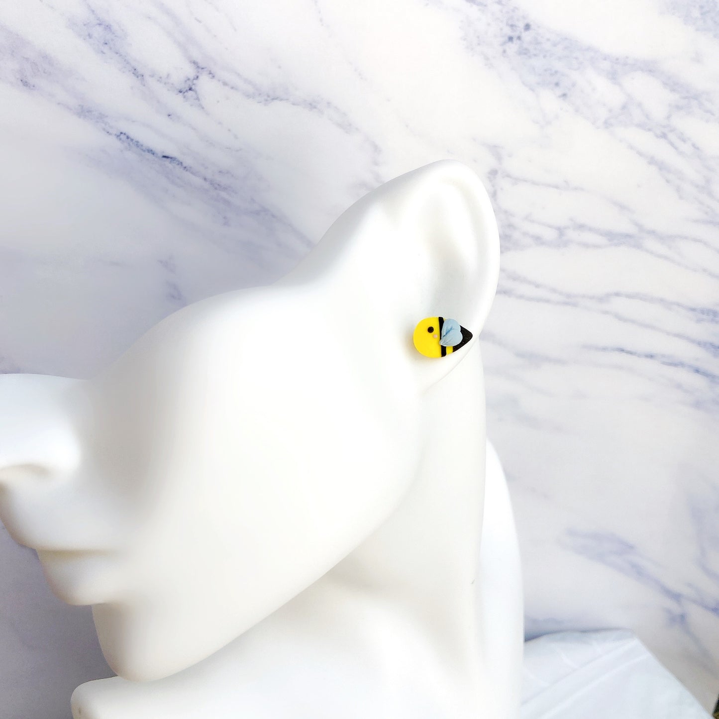 Honey Bee Polymer Clay Hypoallergenic Stud Earrings