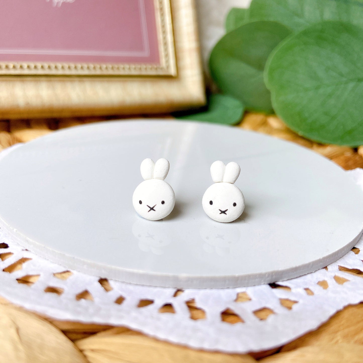 Bunny Polymer Clay Hypoallergenic Stud Earrings