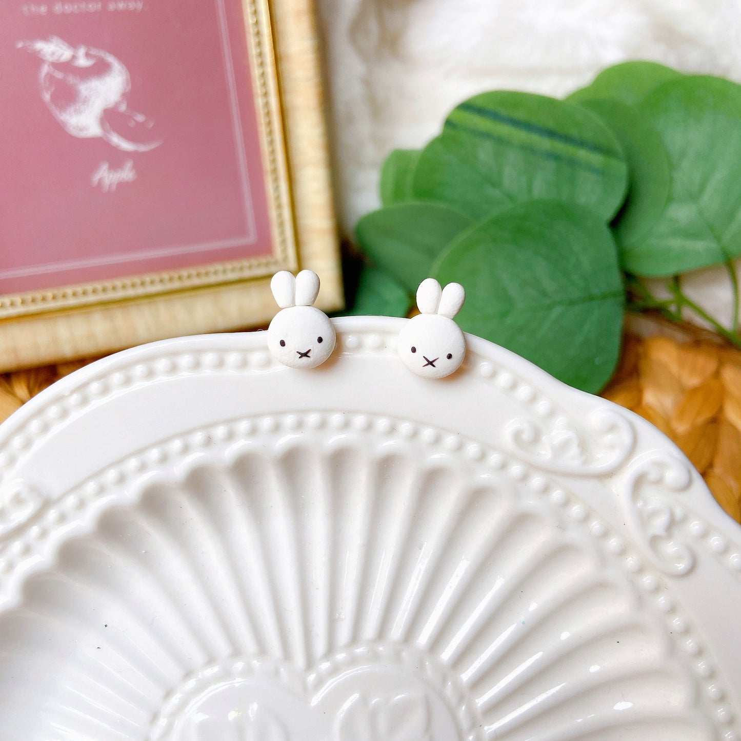 Bunny Polymer Clay Hypoallergenic Stud Earrings