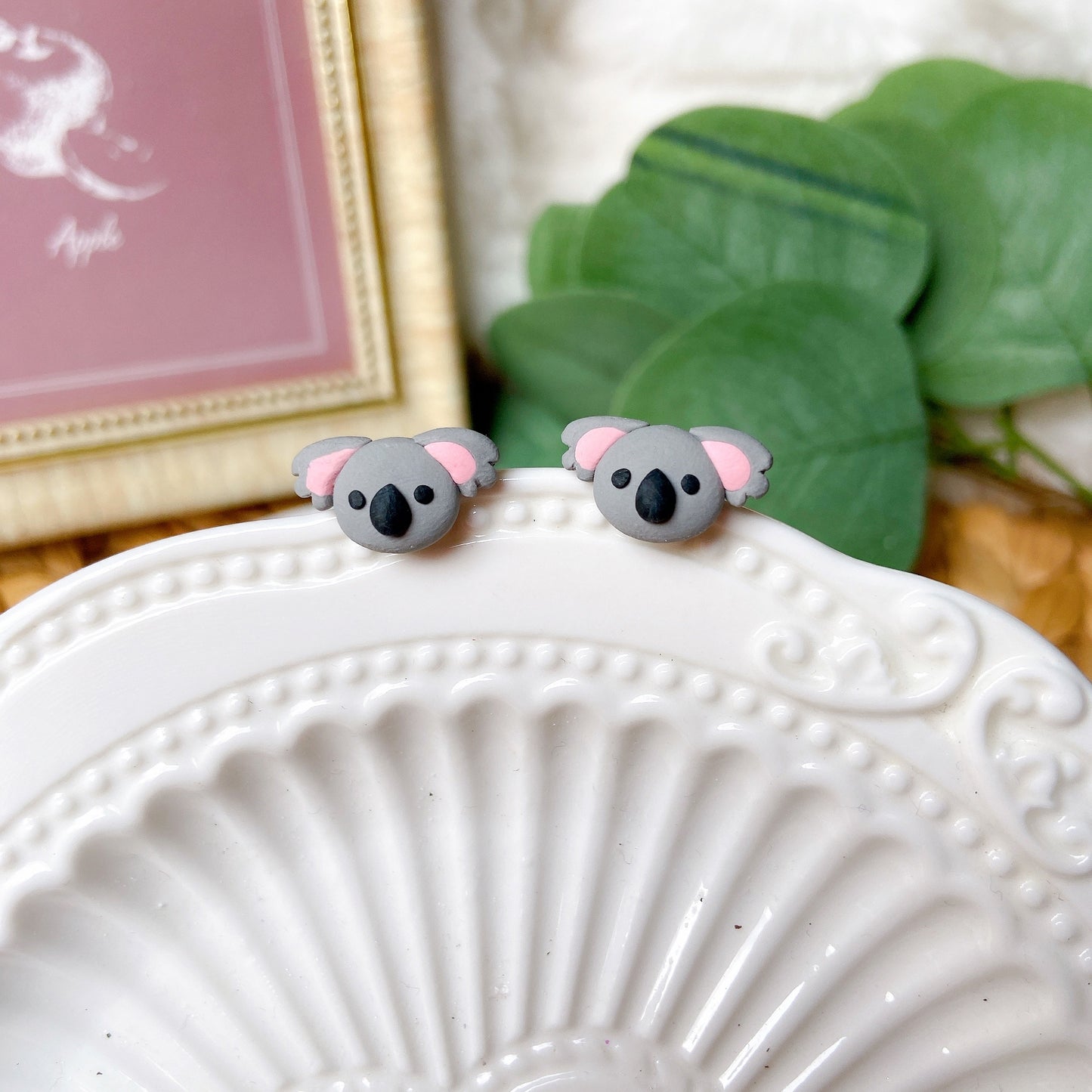 Koala Polymer Clay Hypoallergenic Stud Earrings