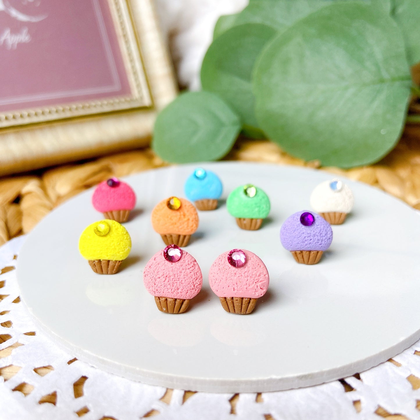 Yellow Cupcake Polymer Clay Hypoallergenic Stud Earrings