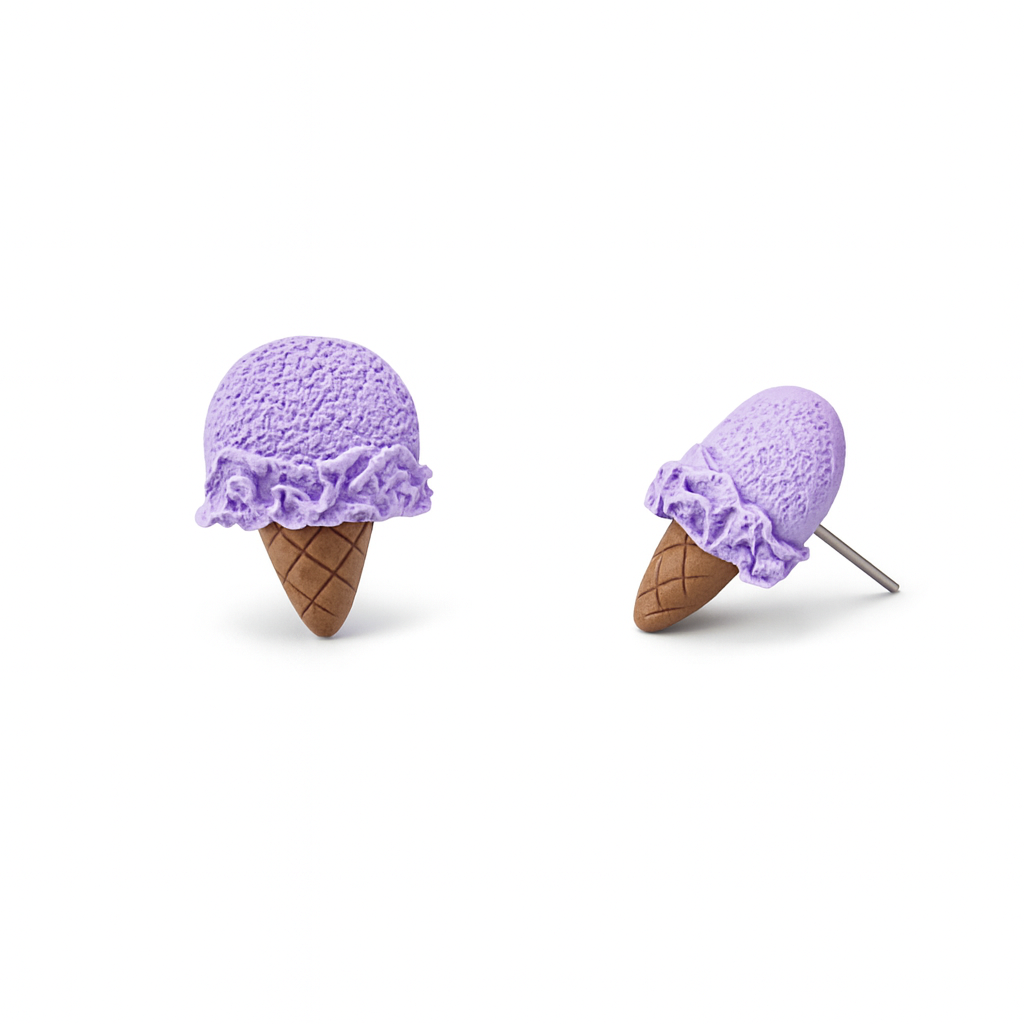 Mango Ice Cream Polymer Clay Hypoallergenic Stud Earrings
