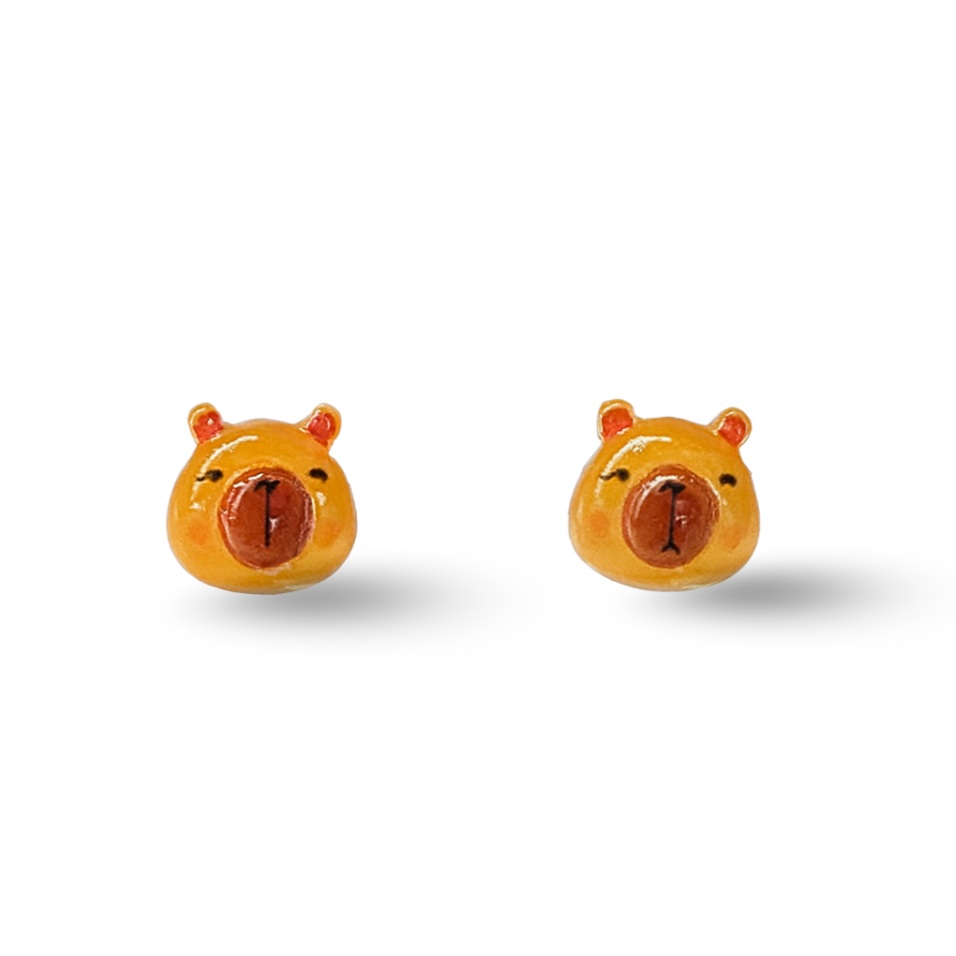 Adorable Capybara Hypoallergenic Stud Earrings
