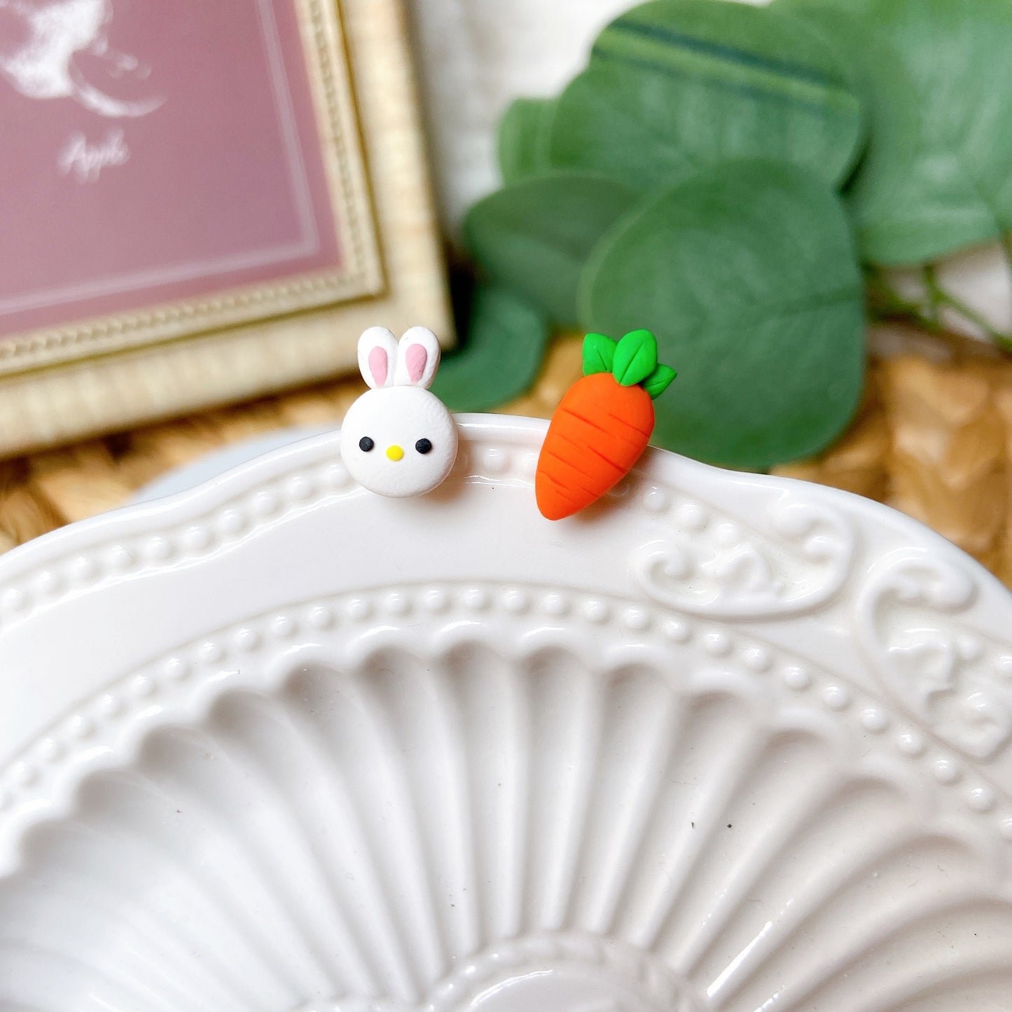 Halloween Black Cat Polymer Clay Hypoallergenic Stud Earrings