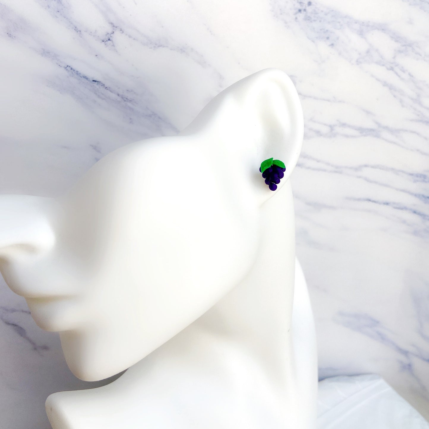 Grapes Polymer Clay Hypoallergenic Stud Earrings