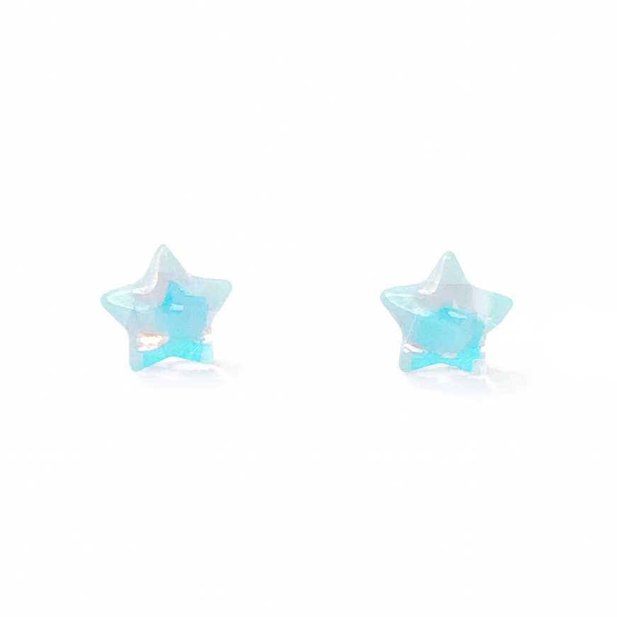 White Star Pearly Sheen Hypoallergenic Stud Earrings