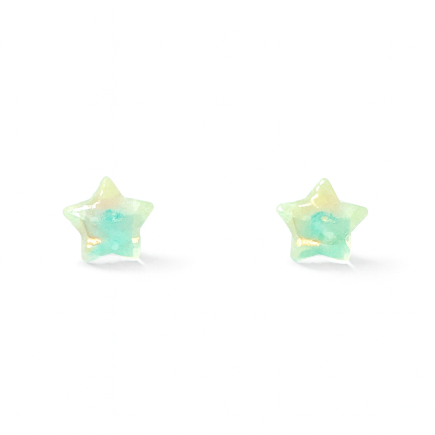 White Star Pearly Sheen Hypoallergenic Stud Earrings