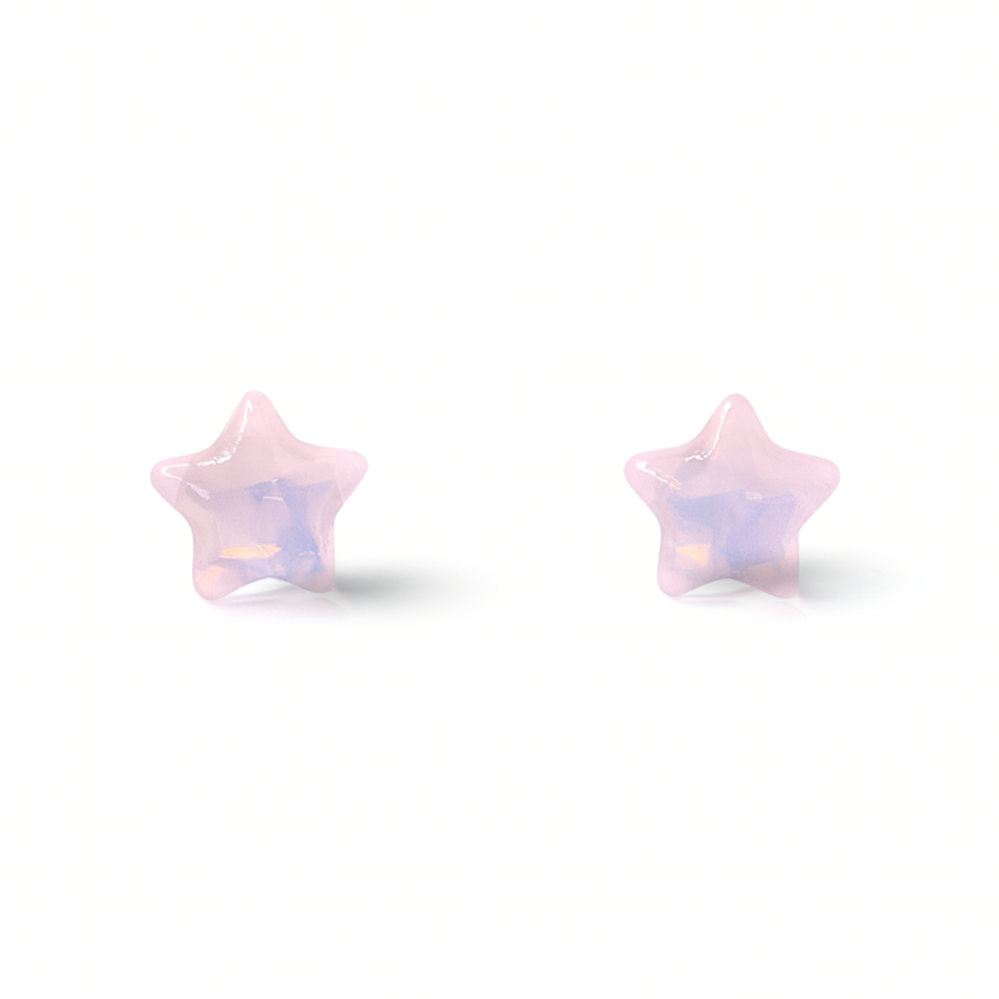 White Star Pearly Sheen Hypoallergenic Stud Earrings