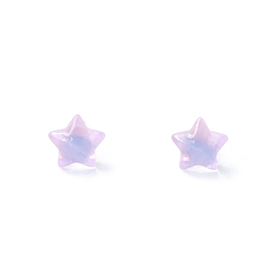 White Star Pearly Sheen Hypoallergenic Stud Earrings