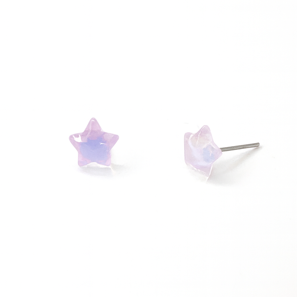 Purple Star Pearly Sheen Hypoallergenic Stud Earrings