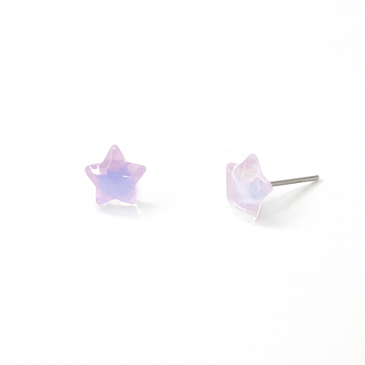 Purple Star Pearly Sheen Hypoallergenic Stud Earrings