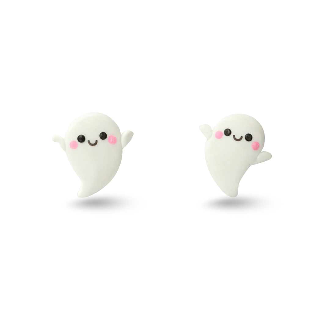 Adorable Halloween Ghost Polymer Clay Hypoallergenic Stud Earrings